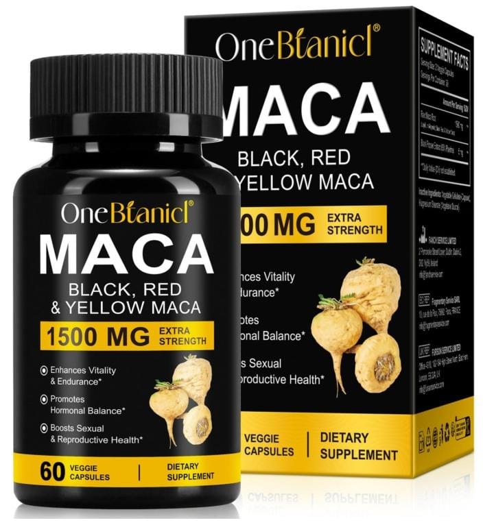 One Botanicle Maca Black, Red and Yellow Capsules 1500MG