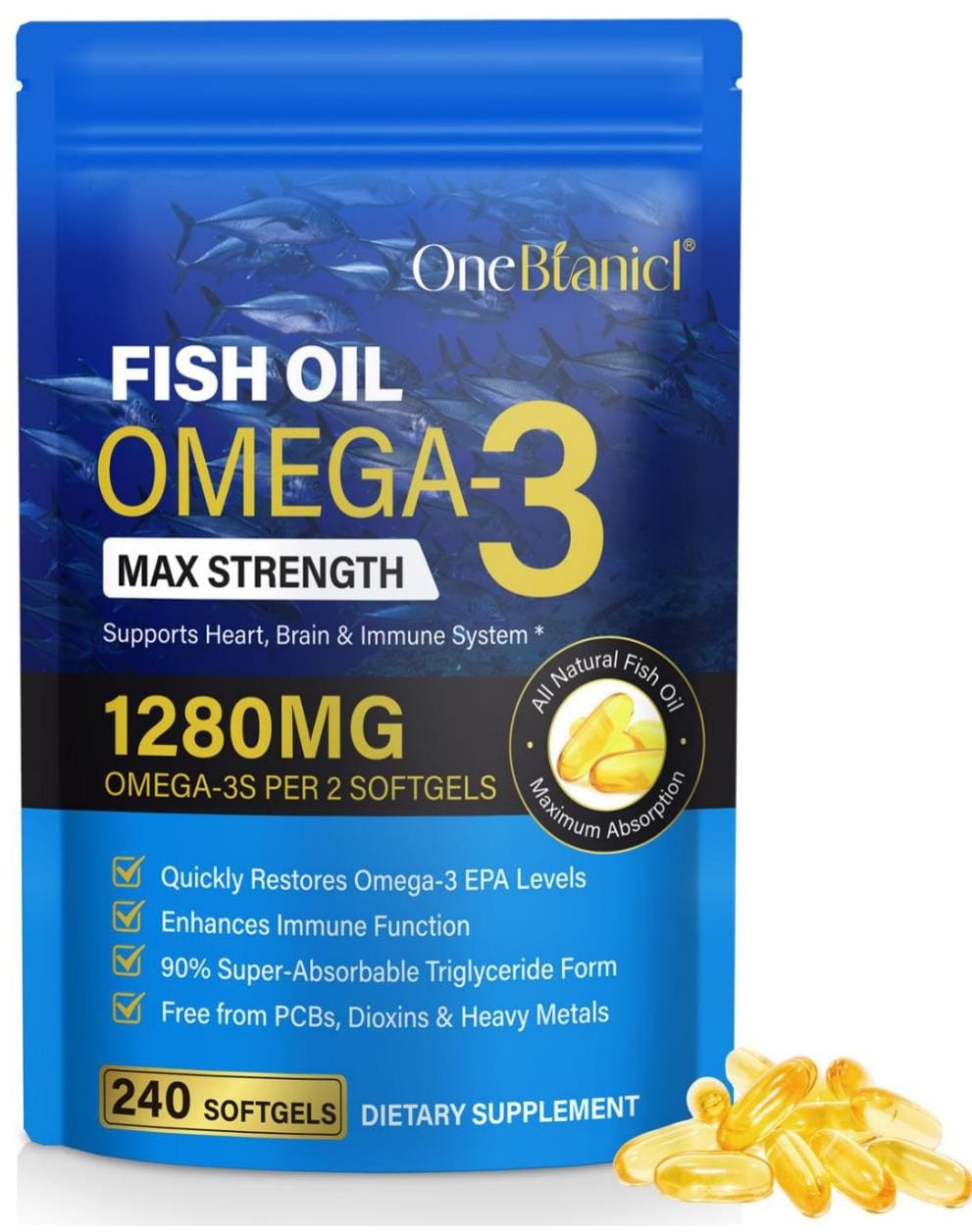 OneBotanicle Fish oil OMEGA-3 128MG soft gel