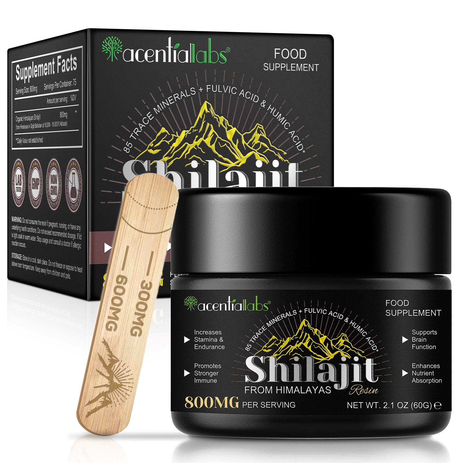 Food Supplement Shilajit Resin - Black - 800mg per serving