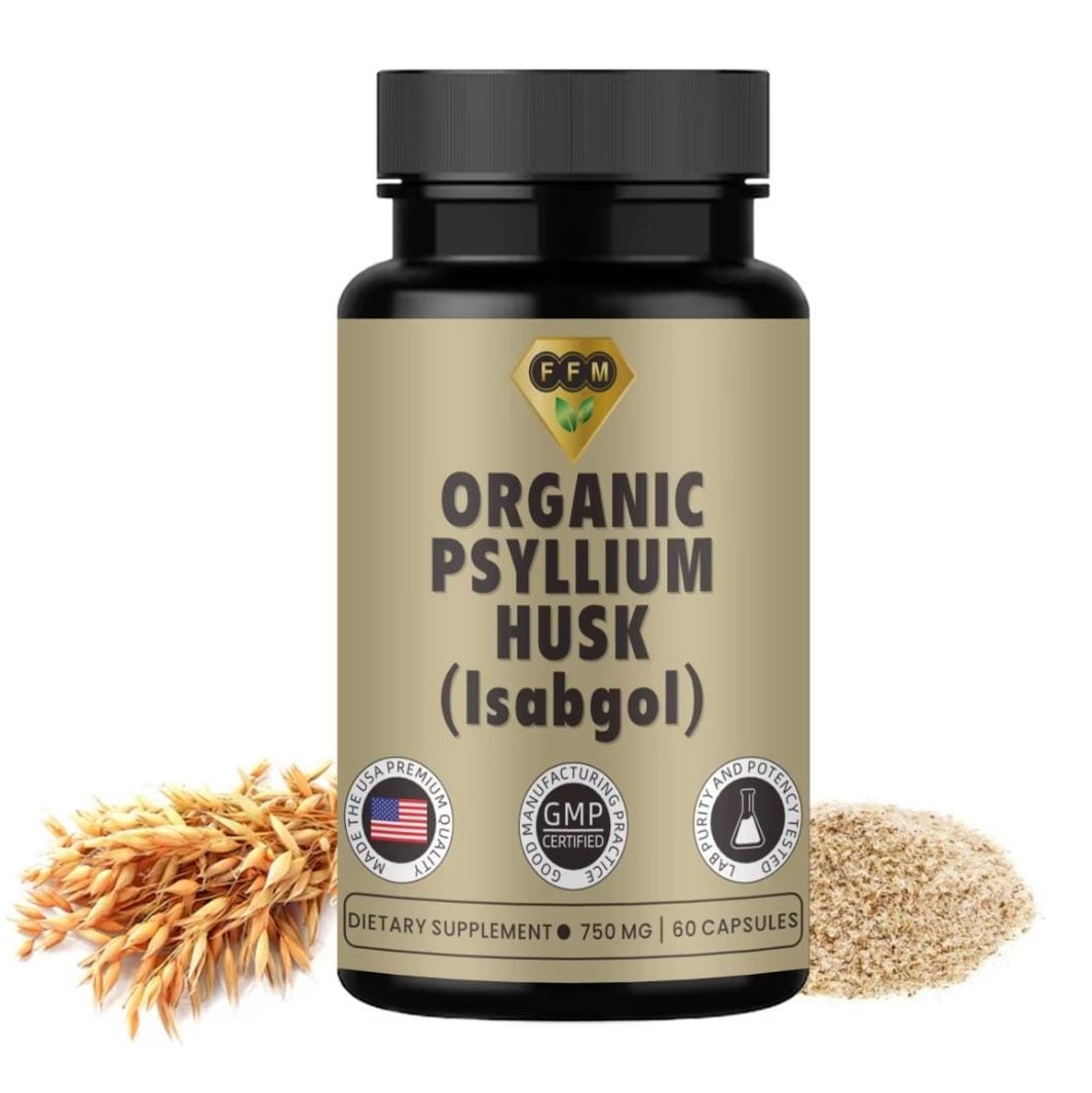 Organic Psyllium Husk Capsules (ISABGOL) - 60x750mg per serving